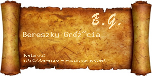 Bereszky Grácia névjegykártya